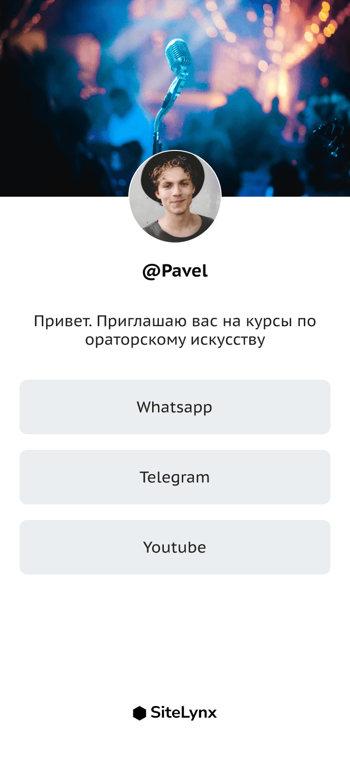 Пример шаблона на sitelynx 4